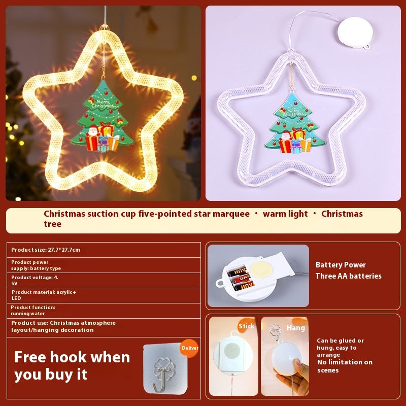 LED Christmas Star Pendant – Festive Window & Door Decoration