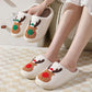 Christmas Winter Elk cozy plush indoor slippers with reindeer design and warm artificial wool lining