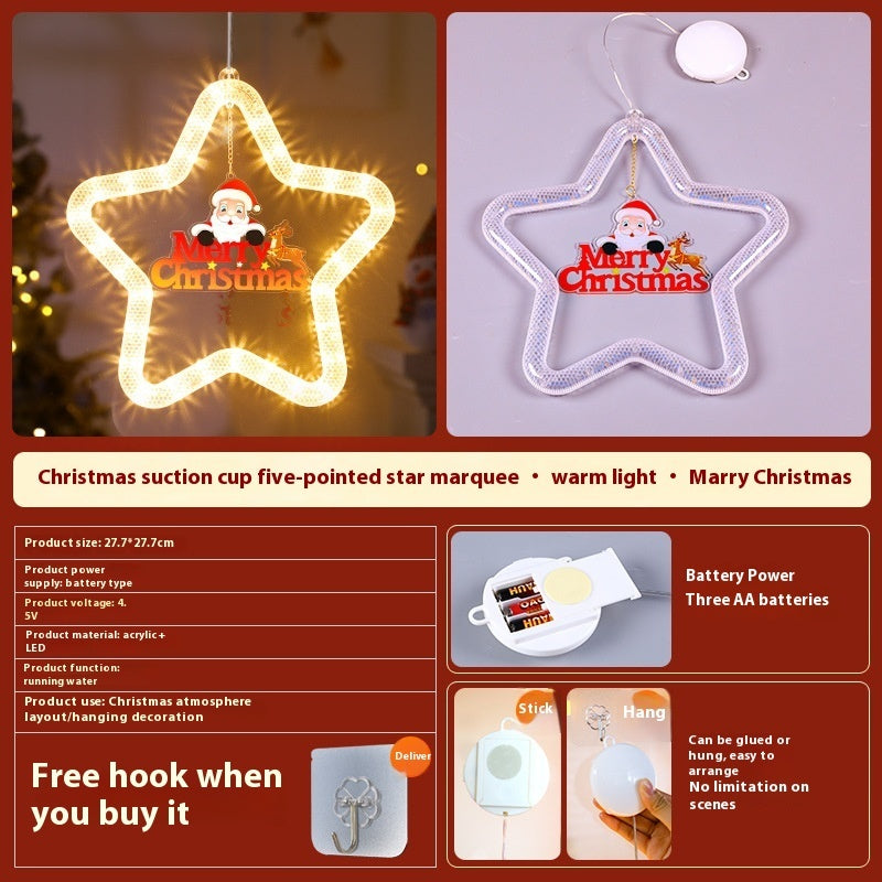 LED Christmas Star Pendant – Festive Window & Door Decoration
