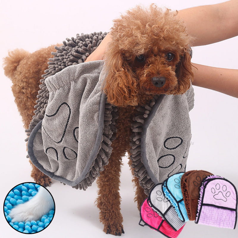 Super Absorbent Pet Bath Towel | Quick-Drying Microfiber Dog & Cat Bathrobe