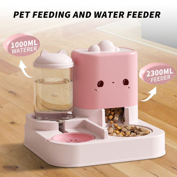 Cartoon Cloud Cat Ear Pet Feeding Bowl | Integrated Food & Water Bowl for Cat & Dog
