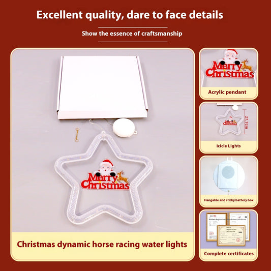 LED Christmas Star Pendant – Festive Window & Door Decoration