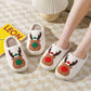 Christmas Winter Elk cozy plush indoor slippers with warm reindeer design