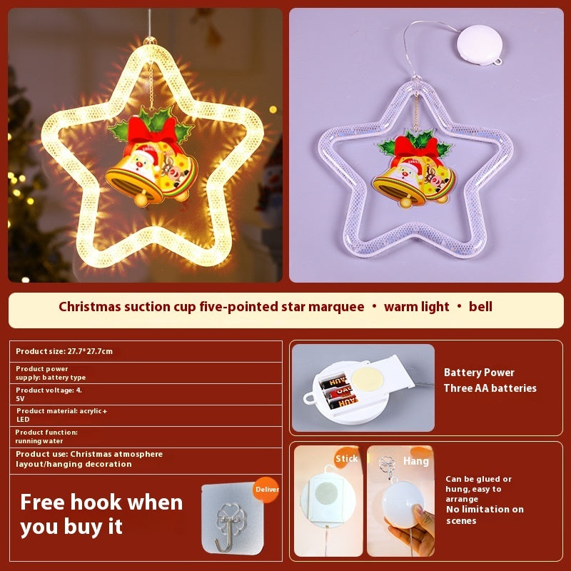 LED Christmas Star Pendant – Festive Window & Door Decoration