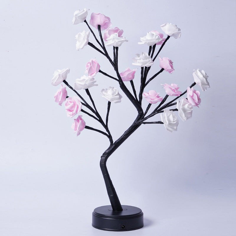 Fairy Rose Tree Table Lamp – Romantic Night Light, USB Operated