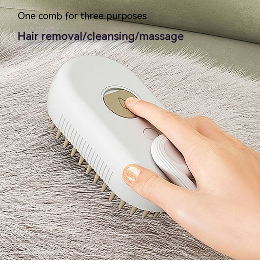 3-in-1 Steamy Pet Grooming Brush | Electric Spray Cat & Dog Hair Removal Comb