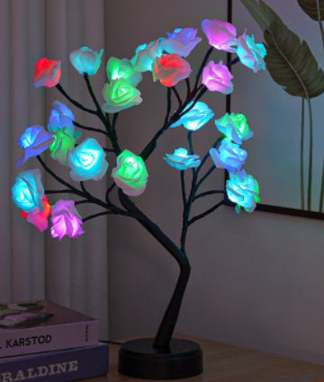 Fairy Rose Tree Table Lamp – Romantic Night Light, USB Operated