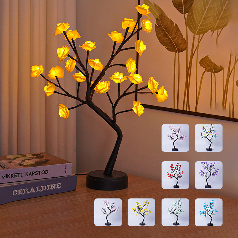 Fairy Rose Tree Table Lamp – Romantic Night Light, USB Operated