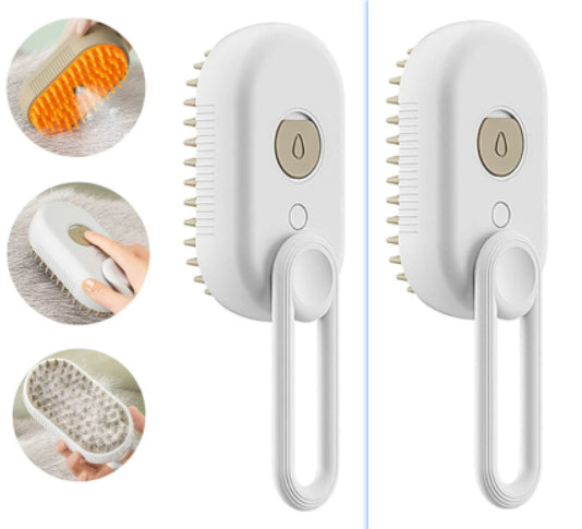 3-in-1 Steamy Pet Grooming Brush | Electric Spray Cat & Dog Hair Removal Comb