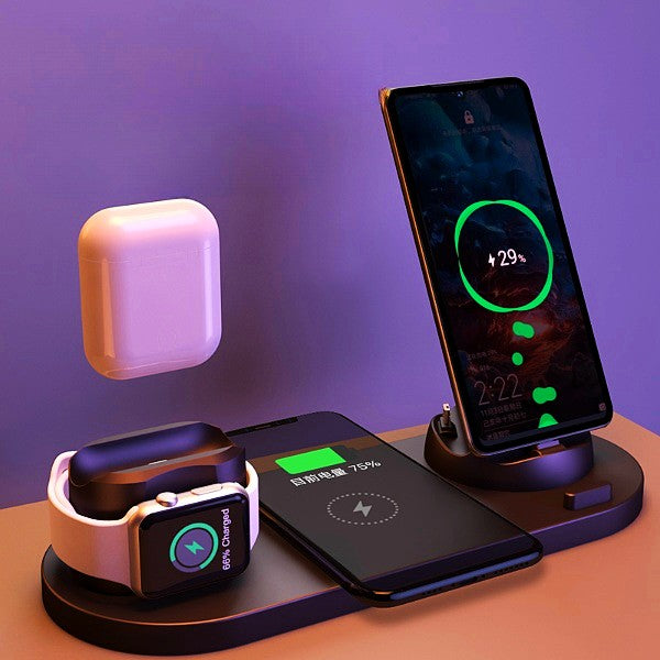 6-in-1 Wireless Charging Station for iPhone, Apple Watch & AirPods