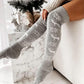 Warm Christmas Over-Knee Knitted Socks – Elk & Snowflake Design